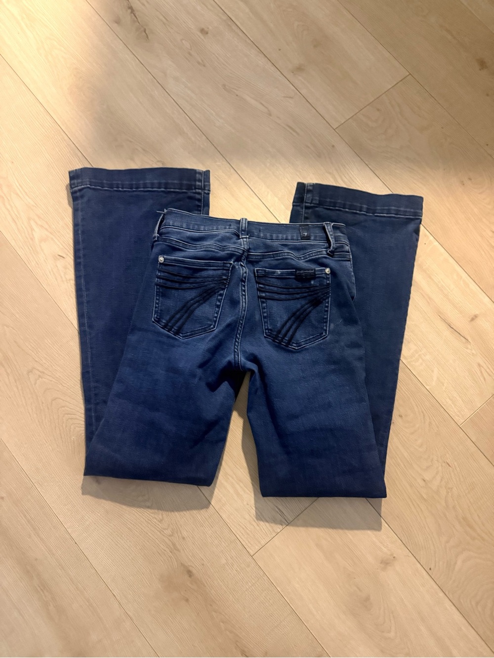 7 For All Mankind Dark Blue Bootcut Jeans shorter length